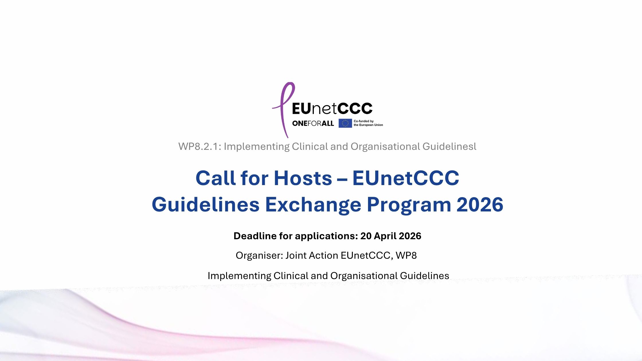 Call for Hosts – EUnetCCC Guidelines Exchange Program 2026